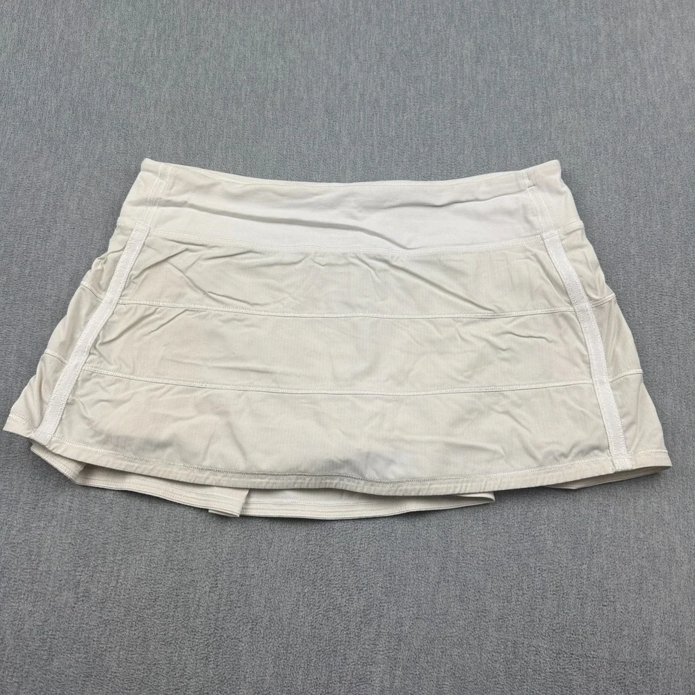 Lululemon Skirt Skort Womens 10 Ivory Athletic Pace Rival 4-Way Stretch Tennis